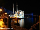 Gece Ortaköy Mecidiye Camii ve Boğaziçi Köprüsü